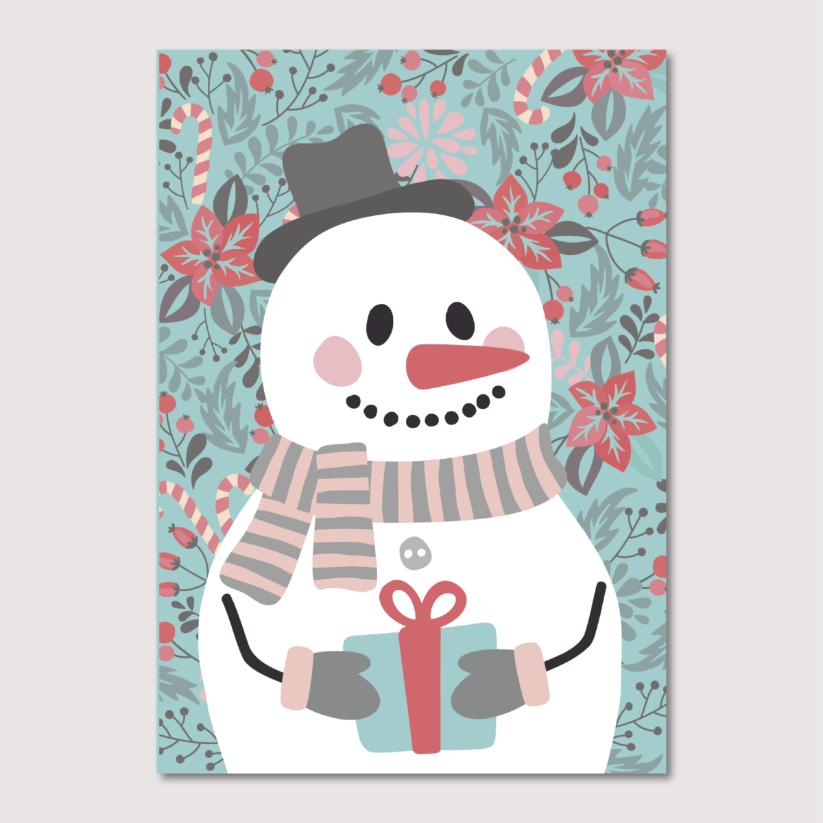 Customised Snowman Greeting Card