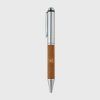 Eco-neutral Metal Pen with Recycled Leather Barrel - Image 6