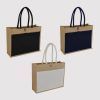 Jute Bag with Canvas Pocket - Image 4