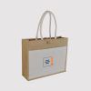 Jute Bag with Canvas Pocket - Image 3