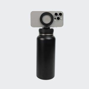 Stainless Steel Bottle with Magnetic Phone Stand Lid